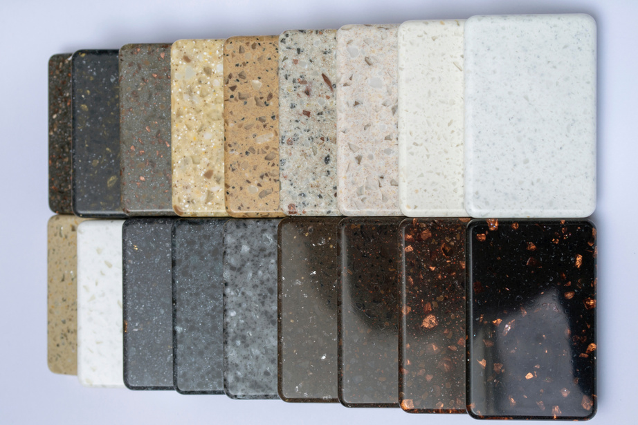 Samples of Natural Granite, Marble, Quartz Stone, Countertops an